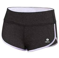 Kipro Damen 4.5" Hohe Taille Bauchkontrolle Yoga Train Running Shorts Heather Grey XL von Kipro