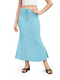 Kipzy Lycra Saree Shapewear Petticoat für Damen, Shapers für Damen Sarees Fisch Cut Shapewear, Babyblau, XXL von Kipzy