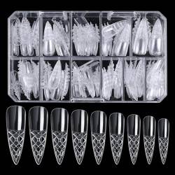 Kirdume Nagelspitze für die Maniküre, Nagelspitzen mit vollständiger Abdeckung - 120 Stück 3D-Kunstnägel, transparente Spitzen - Salon Home Nail Art DIY Künstliche Nägel für Reisen, Versammlungen, von Kirdume