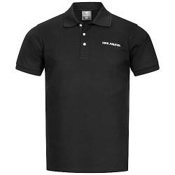 Kirkjubøur® Jørd Herren Poloshirt Polo-Shirt Basic Oberteil für Herren Polohemd Polokragen (as3, Alpha, l, Regular, Regular, Schwarz) von Kirkjubøur