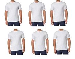 Kirkland, Herren-T-Shirt, Rundhalsausschnitt, 100 % gekämmte schwere Baumwolle, Weiß, 6 Stück - Weiß - XX-Large von Kirkland Signature