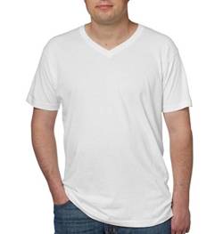 Kirkland Signature Herren T-Shirt mit V-Ausschnitt aus 100% Pima-Baumwolle, 4er-Pack Gr. XXL, weiß von Kirkland Signature