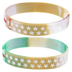 Kisangel 2St Kostümzubehör Armbänder aus Gummi 4. Juli Partygeschenke Amerika-Flagge khaki amerikanische geschenke amerikanisches Unabhängigkeitstag-Gedenkarmband DIY dekor Kleidung Schmuck von Kisangel