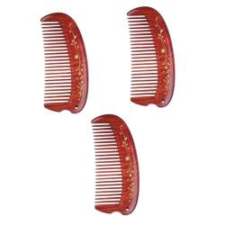 Kisangel 3St Kamm Haarbürste Haarkämme aus Holz breites Zahnhaar Kämme für Frauen Sandelholz Dienstprogramme Damen Hölzern rot von Kisangel