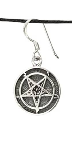 Baphomet Pentagramm Ohrringe aus 925 Sterling Silber or. 23 von Kiss of Leather
