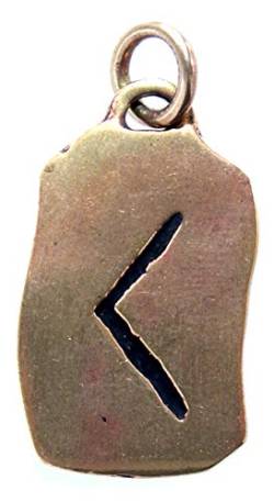 Kiss of Leather Runen Anhänger Kenaz aus Bronze Nr. 92 von Kiss of Leather