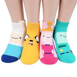 Kiss socks Character Cartoon Serie Damen Original Socken, Adventure Time (voll), 4 Paar, Einheitsgröße von Kiss socks