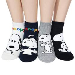 The Peanuts Snoopy Damen und Teenager Mädchen Lizenzierte Socken Kollektion Socksense, Basic Snoopy, 4 Paar, Einheitsgröße von Kiss socks