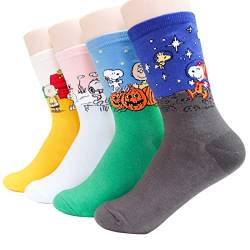 The Peanuts Snoopy Damen und Teenager Mädchen Lizenzierte Socken Kollektion Socksense, Travel_4 Paar, Einheitsgröße von Kiss socks