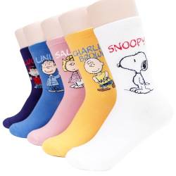 The Peanuts Snoopy Socken für Damen und Teenager-Mädchen, lizenzierte Socksens-Kollektion, Name_5pairs, One size von Kiss socks