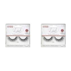 KISS Lash Couture Naked Drama Collection 1 Paar künstliche Wimpern, Chiffon, volle und flauschige Faux-Mink Lashes mit KISS Flexi-Wimpernband, inklusive Wimpernkleber (Packung mit 2) von Kiss