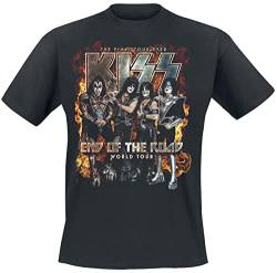 Kiss EOTR World Tour Burning Männer T-Shirt schwarz 3XL 100% Baumwolle Band-Merch, Bands von Kiss