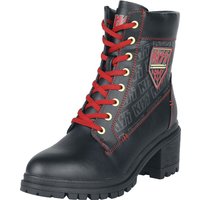 Kiss Schnürstiefel - EMP Signature Collection - EU37 bis EU42 - für Damen - Größe EU39 - schwarz/rot  - EMP exklusives Merchandise! von Kiss