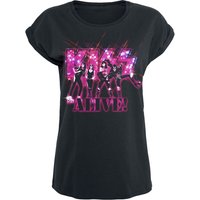 Kiss T-Shirt - Alive Pink Glitter - S bis XXL - für Damen - Größe M - schwarz  - Lizenziertes Merchandise! von Kiss