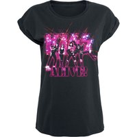 Kiss T-Shirt - Alive Pink Glitter - S bis XXL - für Damen - Größe S - schwarz  - Lizenziertes Merchandise! von Kiss