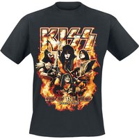 Kiss T-Shirt - EOTR Tour 2023 On Fire - L bis 3XL - für Männer - Größe 3XL - schwarz  - Lizenziertes Merchandise! von Kiss
