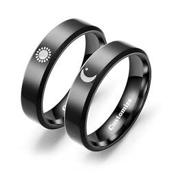 Paar passende Ring Sonne und Mond Sterling Silber Ring Teenager Mädchen personalisierte Engagement Ring Schnitzen Paar Ring benutzerdefinierte Verlobung Hochzeit Ring ästhetische schöne von Kissmeta