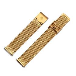 Kistanio 18 mm Milanaiseband aus Edelstahl Druckverschluß Meshband Farbe : Gold ME-18-GO von Kistanio