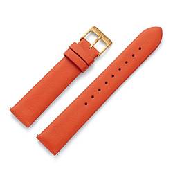 Kistanio 18 mm Uhrenarmband in Orange aus Echtleder mit Edelstahl Dornschließe LB-ORN-18-GO von Kistanio