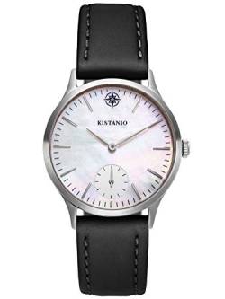 Kistanio Stratolia Damenuhr mit Lederarmband Analog Saphirglas Edelstahl Perlmutt STR-31-121 von Kistanio