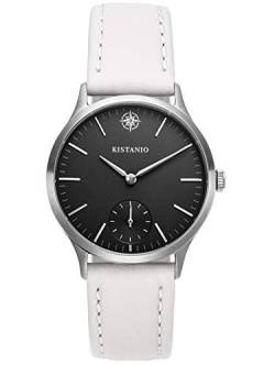 Kistanio Stratolia Damenuhr mit Lederarmband Analog Saphirglas Edelstahl Schwarz STR-31-055 von Kistanio