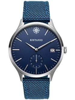 Kistanio Stratolis Herrenuhr mit Canvasarmband Analog Saphirglas Steel Blau STR-40-071 von Kistanio