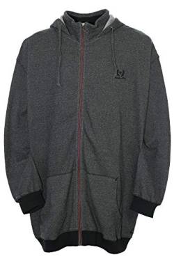 Kitaro Hoody Kapuzenjacke Sweatjacke Jacke Herren Plusgröße, Farbe:schwarz, Herrengrößen:XXL von Kitaro