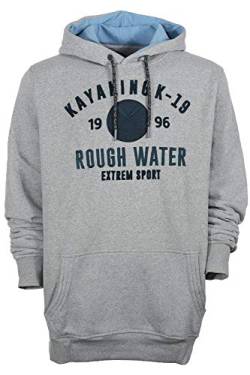 Kitaro Hoody Kapuzenpullover Sweatshirt Sweat Herren Baumwolle, Farbe:grau, Herrengrößen:4XL von Kitaro