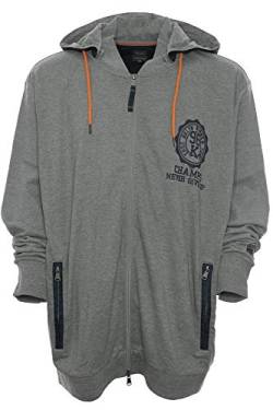 Kitaro Kapuzenjacke Hoody Jacket Sweatjacke Jacke Sweatshirt Herren Plusgröße, Farbe:grau, Herrengrößen:6XL von Kitaro