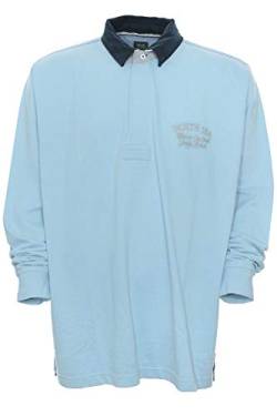 Kitaro Polosweat Polo Sweat Shirt Sylt Herren Langarm Baumwolle Plusgröße, Farbe:hellblau, Herrengrößen:XXL von Kitaro