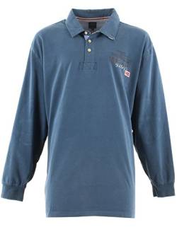 Kitaro Polosweat Sweatshirt Polo Sweat Shirt Herren Langarm Plusgröße Übergröße, Herrengrößen:3XL, Farbe:blau von Kitaro