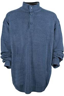 Kitaro Pullover Strickpullover Troyer Basic Herren Baumwolle, Farbe:blau, Herrengrößen:4XL von Kitaro