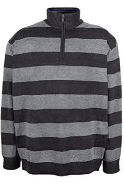 Kitaro Pullover Troyer Strick Pulli Herren Feinstrick Baumwolle, Farbe:anthrazit, Herrengrößen:5XL von Kitaro