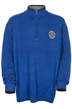 Kitaro Pullover Troyer Strick Pulli Herren Langarm Baumwolle, Farbe:blau, Herrengrößen:4XL von Kitaro