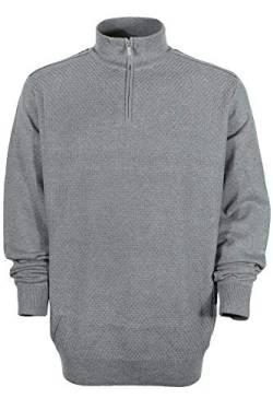 Kitaro Pullover Troyer Strick Pulli Stehkragen Baumwolle Knit Zip Herren, Farbe:grau, Herrengrößen:3XL von Kitaro