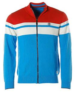 Kitaro S.Tech Herren Strickjacke Jacke Stehkragen Streifen Swedish Blue M von Kitaro