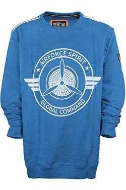 Kitaro Sweatshirt Sweat Shirt Herren Langarm Rundhals Baumwolle, Farbe:blau, Herrengrößen:5XL von Kitaro
