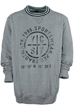 Kitaro Sweatshirt Sweat Shirt Herren Langarm Rundhals Baumwolle, Farbe:grau, Herrengrößen:5XL von Kitaro
