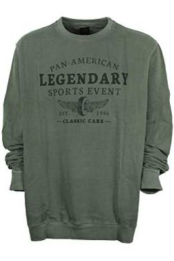 Kitaro Sweatshirt Sweat Shirt Herren Rundhals Baumwolle Extra Lang Tall, Farbe:Oliv, Herrengrößen:XLT von Kitaro