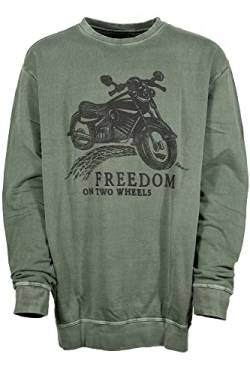 Kitaro Sweatshirt Sweat Shirt Rundhals Baumwolle Herren, Farbe:dunkelgrün, Herrengrößen:4XL von Kitaro