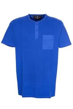 Kitaro T Shirt Henley Herren Kurzarm Rundhals Baumwolle Extra Lang Tall, Farbe:blau, Herrengrößen:4XT von Kitaro