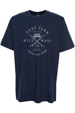Kitaro T Shirt Herren Kurzarm Rundhalsausschnitt Baumwolle Extra Lang Tall, Farbe:Marine (Navy), Herrengrößen:4XT von Kitaro