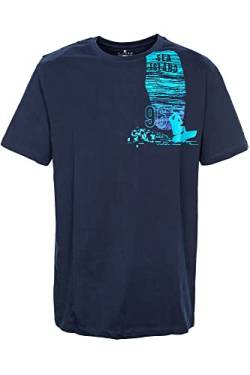 Kitaro T Shirt Herren Kurzarm Rundhalsausschnitt Baumwolle Extra Lang Tall, Farbe:Marine (Navy), Herrengrößen:6XT von Kitaro