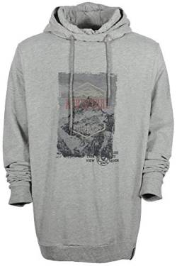 Kitaro T Shirt Hoody Longsleeve Herren Langarm Baumwolle Kapuze, Farbe:grau, Herrengrößen:7XL von Kitaro
