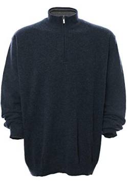 Kitaro Troyer Pullover Wolle Pulli Strick Knit Zip Herren Langarm Plusgröße, Farbe:dunkelblau, Herrengrößen:6XL von Kitaro