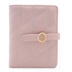 2024 Kurze Damenbrieftasche, Diamond Plaid Damenbrieftasche, Weiche PU-Leder-Reißverschlussbrieftasche und Münzgeldbörse (Rosa) von KituT