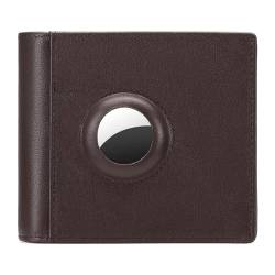 KituT AirTag Herren-Geldbörse, einfache Herren-Leder-Geldbörse, RFID-Anti-Diebstahl-Karten-Geldbörse (Color : Brown) von KituT