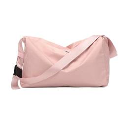 KituT Sporttaschen for Männer und Frauen, faltbare Reisetasche for unterwegs, Wochenend-Übernachtungstasche mit Schuhfach und Nasstasche (Color : Pink) von KituT