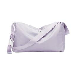 Sporttaschen for Männer und Frauen, Faltbare Reisetasche for unterwegs, Wochenend-Übernachtungstasche mit Schuhfach und Nasstasche (Color : Light Purple) von KituT
