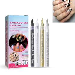 Diy Nail Art Pen,Nagelkunst Zeichnen Stift,Nail Art Graffiti Pen,Nail Drawing Pen,Nagellack Stifte,Nagel Schönheit Werkzeuge,Maniküre Malerei Pen,Für Diy Adorn Maniküre Werkzeuge,Kiuiom von Kiuiom